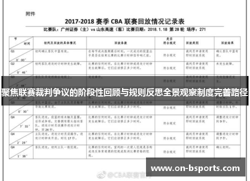 聚焦联赛裁判争议的阶段性回顾与规则反思全景观察制度完善路径 聚焦联赛裁判争议的阶段性回顾与规则反思全景观察制度完善路径