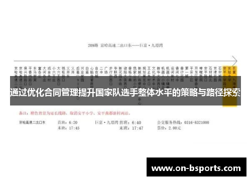 通过优化合同管理提升国家队选手整体水平的策略与路径探索 通过优化合同管理提升国家队选手整体水平的策略与路径探索