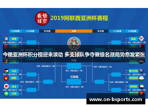 今晚亚洲杯积分榜迎来波动 多支球队争夺晋级名额局势愈发紧张